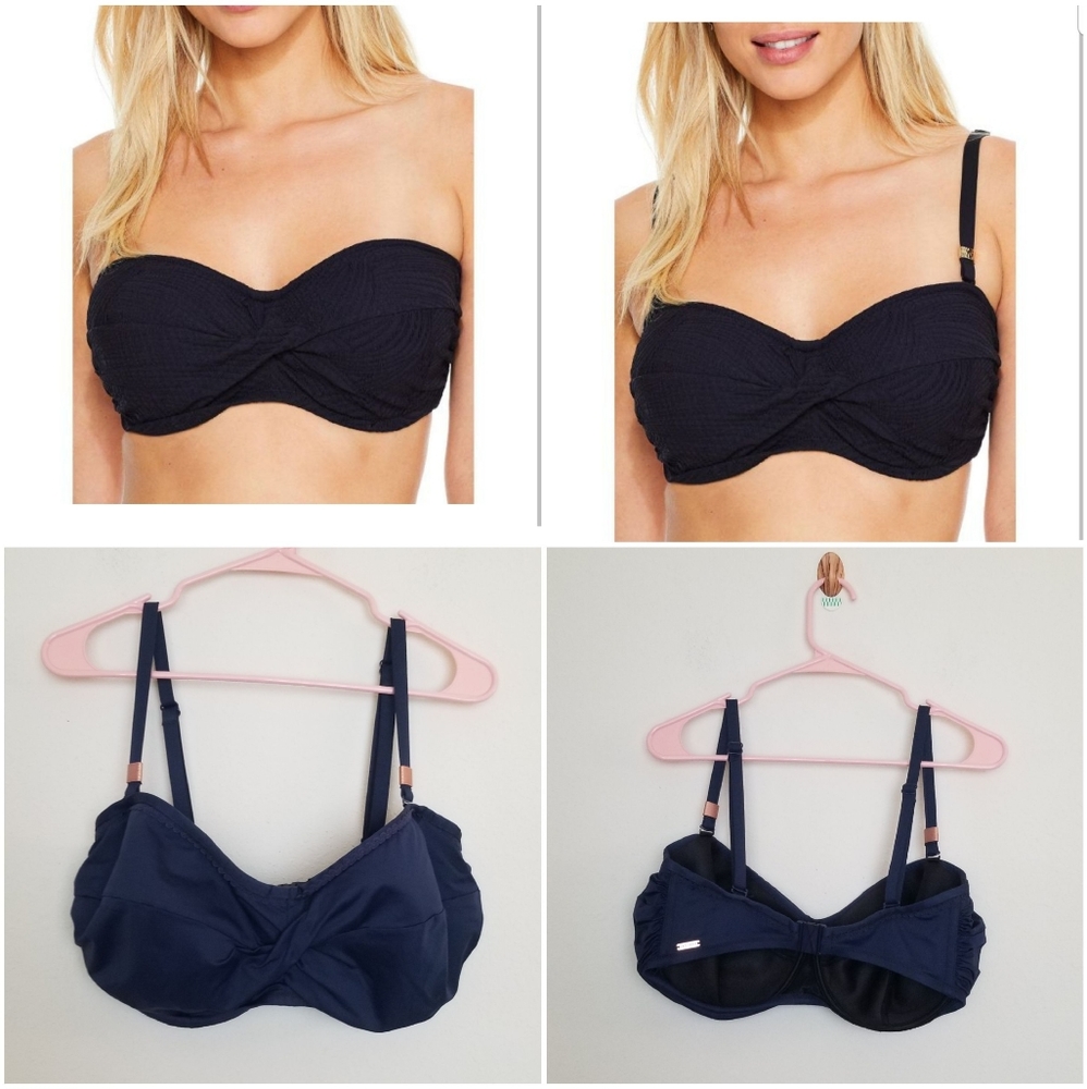 Fantasie size 36I front twist Underwire Bandeau Bikini Top 